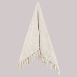 Manta Sofá Xale Decorativo 2,10 X 1,50m Boêmio Chevron Cru Bege Artesanal Minimalista Rústico Grande - 8
