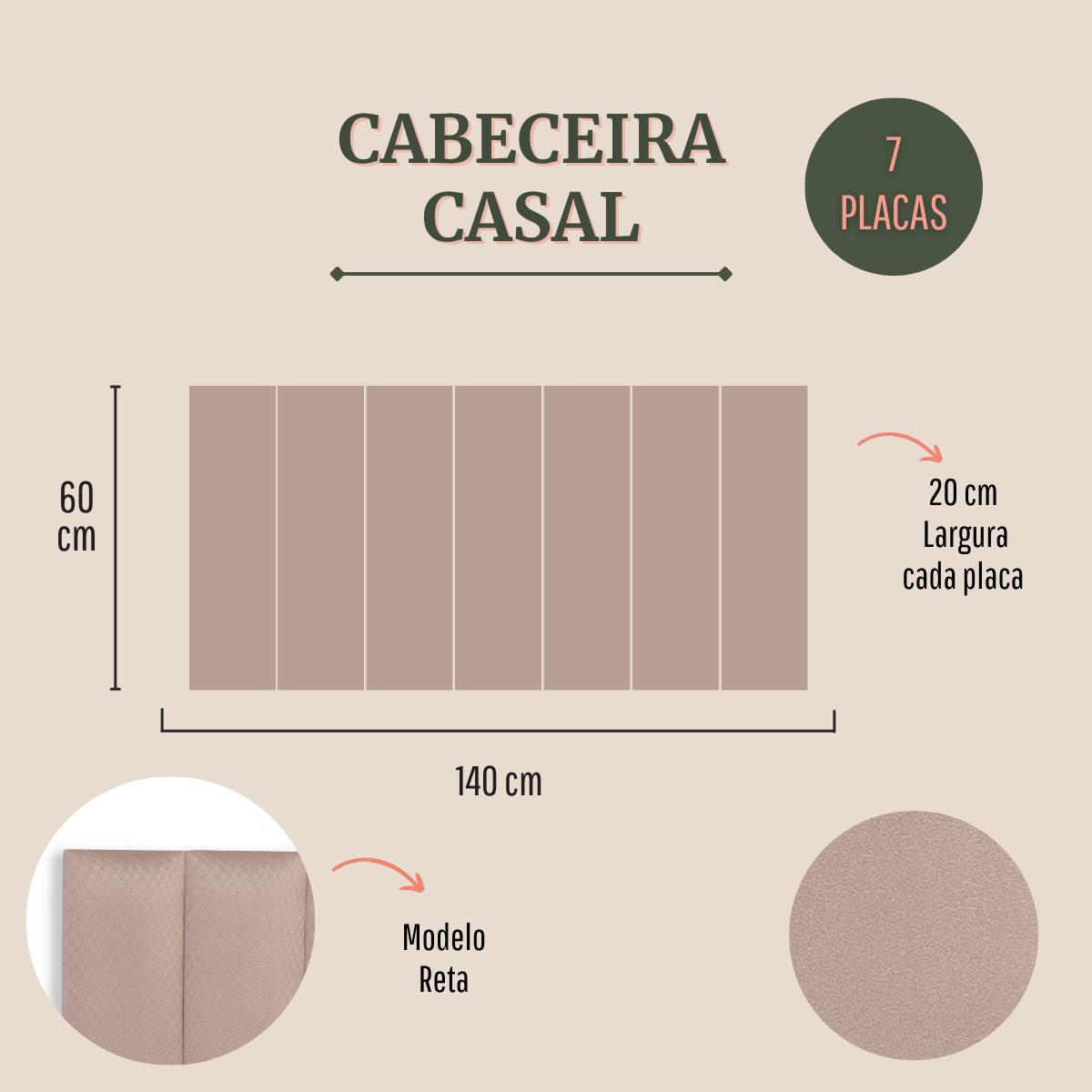 Cabeceira Casal Modulada Reta Cama Box - 2