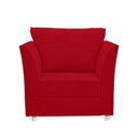 Ver imagem 4 de Kit 01 Poltrona Lisboa Decorativa + 01 Puff Redondo Decorativo Suede Vermelho