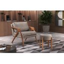 Ver imagem 1 de Poltrona Mona Luxo Madeira Maciça Tecido Linho:linho Cappuccino