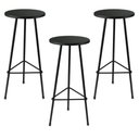 Ver imagem 1 de Kit 3 Banquetas Retro Ferro Industrial Acento Madeira 70cm Preto