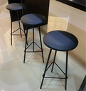 Ver imagem 3 de Kit 3 Banquetas Retro Ferro Industrial Acento Madeira 70cm Preto