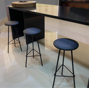 Ver imagem 2 de Kit 3 Banquetas Retro Ferro Industrial Acento Madeira 70cm Preto