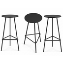 Ver imagem 1 de Kit 3 Banquetas Retro Ferro Industrial Acento Madeira 70cm Preto