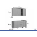 Ver imagem 3 de Cozinha Completa 4 Peças 6 Portas Allure CZ694 Gris Linea