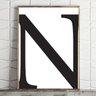 Quadro para decoração letra N preto e branco - 1