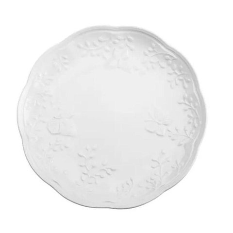 Prato Raso Porcelana New Bone Butterfly 26,5cm Branco Lyor