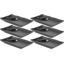 Ver imagem 1 de 6 Pratos Pretos Sushi com Molheira 19x12cm Melamina Travessa Servir Gourmet Mix