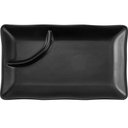 Ver imagem 3 de 6 Pratos Pretos Sushi com Molheira 19x12cm Melamina Travessa Servir Gourmet Mix