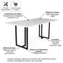 Ver imagem 2 de Mesa de Jantar Industrial Retangular 180x90cm 8 Lugares Atos MDF Branco - Straub Web