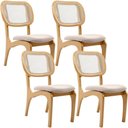 Ver imagem 1 de Kit 4 Cadeiras para Sala de Jantar Estofada e Tela Mariah L02 Seude Bege