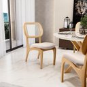 Ver imagem 6 de Kit 4 Cadeiras para Sala de Jantar Estofada e Tela Mariah L02 Seude Bege
