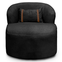 Ver imagem 1 de Puff Poltrona Decorativa Orgânica Roma Sala Bouclé com Almofada:preto