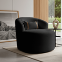 Ver imagem 2 de Puff Poltrona Decorativa Orgânica Roma Sala Bouclé com Almofada:preto