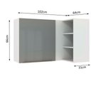 Ver imagem 2 de Armário Aéreo de Canto com Adega Acoplada Madesa Lux 1 Porta Branco/Cinza Cor:Branco/Cinza