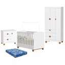 Ver imagem 1 de Quarto de Bebê Apolo Branco Fosco com Colchão Ortobom - Reller