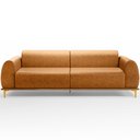 Ver imagem 3 de Sofá 3 Lugares para Sala de Estar Kiev 210cm D02 Base Castanho Pés D'ouro Couríssimo Whisky B-90 - L