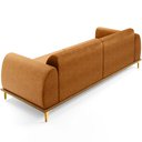 Ver imagem 7 de Sofá 3 Lugares para Sala de Estar Kiev 210cm D02 Base Castanho Pés D'ouro Couríssimo Whisky B-90 - L