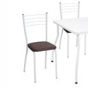 Ver imagem 2 de Mesa 4 Cadeiras Assento Marrom 90x90 Quadrada Fil Móveis