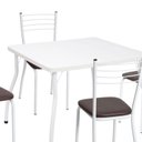 Ver imagem 3 de Mesa 4 Cadeiras Assento Marrom 90x90 Quadrada Fil Móveis