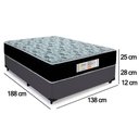 Ver imagem 4 de Cama Box Casal Sintético + Colchão Molas Ensacadas Sereneprime Sonnolux 138x188x65 Cor:cinza