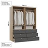 Guarda-Roupa 2 Módulos 4 Portas 6 Prateleiras 6 Gavetas Frame CabeCasa MadeiraOriginals - 4