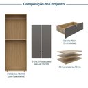 Ver imagem 3 de Guarda-Roupa 2 Módulos 4 Portas 6 Prateleiras 6 Gavetas Frame CabeCasa MadeiraOriginals
