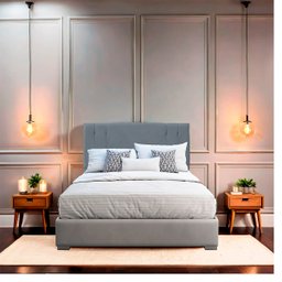 Cabeceira Casal Queen Cama Box Estofada Camille 160 Cm Veludo - 2