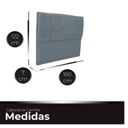 Cabeceira Casal Queen Cama Box Estofada Camille 160 Cm Veludo - 6