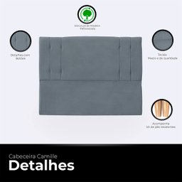 Cabeceira Casal Queen Cama Box Estofada Camille 160 Cm Veludo - 3