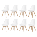 Ver imagem 1 de Kit 8 Cadeiras Saarinen Wood Branca para Sala de Jantar e Cozinha