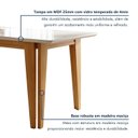 Ver imagem 7 de Mesa de Jantar 6 Lugares Retangular Tampo de Vidro 180x90cm Base Madeira Maciça Bella Marrom/Cinamomo/Off White