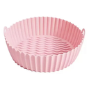 Ver imagem 1 de Forma de Silicone Redonda P/ Air Fryer Praticidade na Cozinha!:rosa