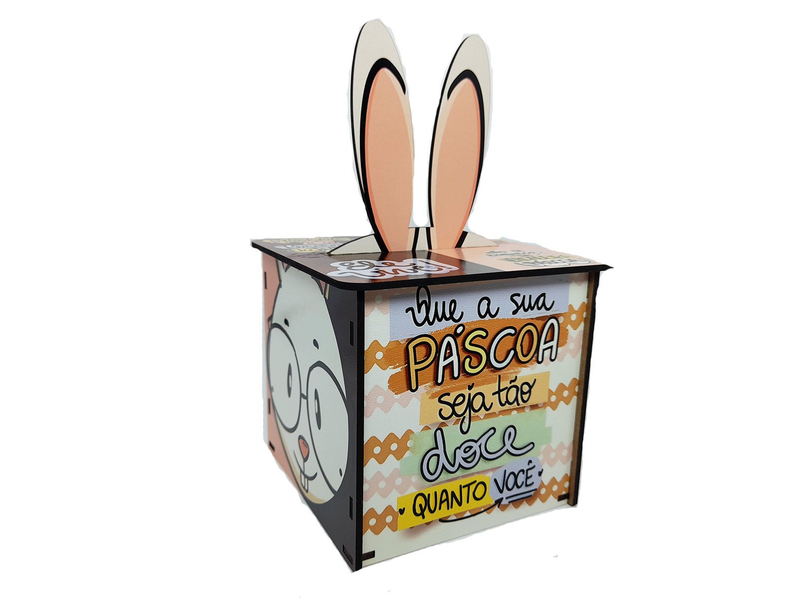 Caixa de chocolates Coelho da Páscoa com frases - 2