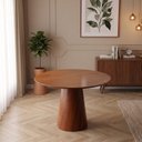 Ver imagem 6 de Conjunto Mesa de Jantar Redonda 90cm com 2 Cadeiras Estofadas Cinza/Marrom Yescasa