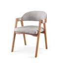 Ver imagem 3 de Conjunto Mesa de Jantar Redonda 90cm com 2 Cadeiras Estofadas Cinza/Marrom Yescasa