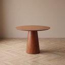 Ver imagem 4 de Conjunto Mesa de Jantar Redonda 90cm com 2 Cadeiras Estofadas Cinza/Marrom Yescasa
