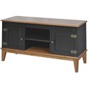 Ver imagem 1 de Rack Detroit 2 Portas Cor Preto com Amendoa 114 Cm - 60749