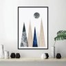 Quadros decorativo abstrato montanhas escandinavo - 1