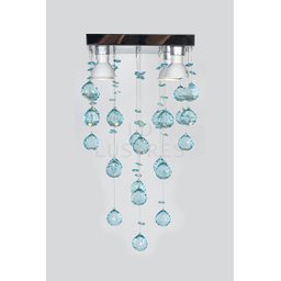Lustre Acrílico Para Quarto Sala Vai Montado Base 20x20cm - 1