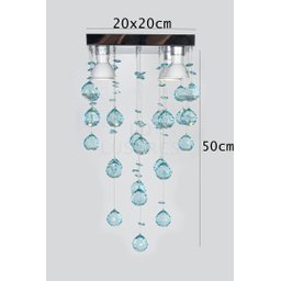 Lustre Acrílico Para Quarto Sala Vai Montado Base 20x20cm - 6