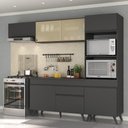 Ver imagem 1 de Armário De Cozinha Compacta 252cm Veneza Multimóveis Preto