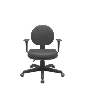 Cadeira Executiva Back System Operativa c/ Braços Reguláveis Revestimento Couro com Costura Plaxmeta