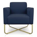 Ver imagem 3 de Kit 02 Poltronas Marisa Suede Azul Marinho Base X Industrial