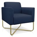 Ver imagem 4 de Kit 02 Poltronas Marisa Suede Azul Marinho Base X Industrial