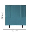 Ver imagem 3 de Cabeceira Estofada Grécia 90CM Solteiro Suede Azul Turquesa - D A DECOR