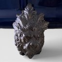 Ver imagem 3 de Cachepot Centro de Mesa em Porcelana Azul Escuro com Detalhes em Bronze 25x56x25cm
