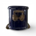 Ver imagem 6 de Cachepot Centro de Mesa em Porcelana Azul Escuro com Detalhes em Bronze 25x56x25cm