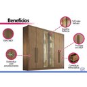 Ver imagem 5 de Guarda Roupa Casal Linea 6 Portas 4GAVS Cumaru N. Horizonte