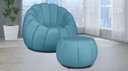 Ver imagem 7 de Kit Poltrona + Puff Decorativo Concha Veludo Azul Tiffany